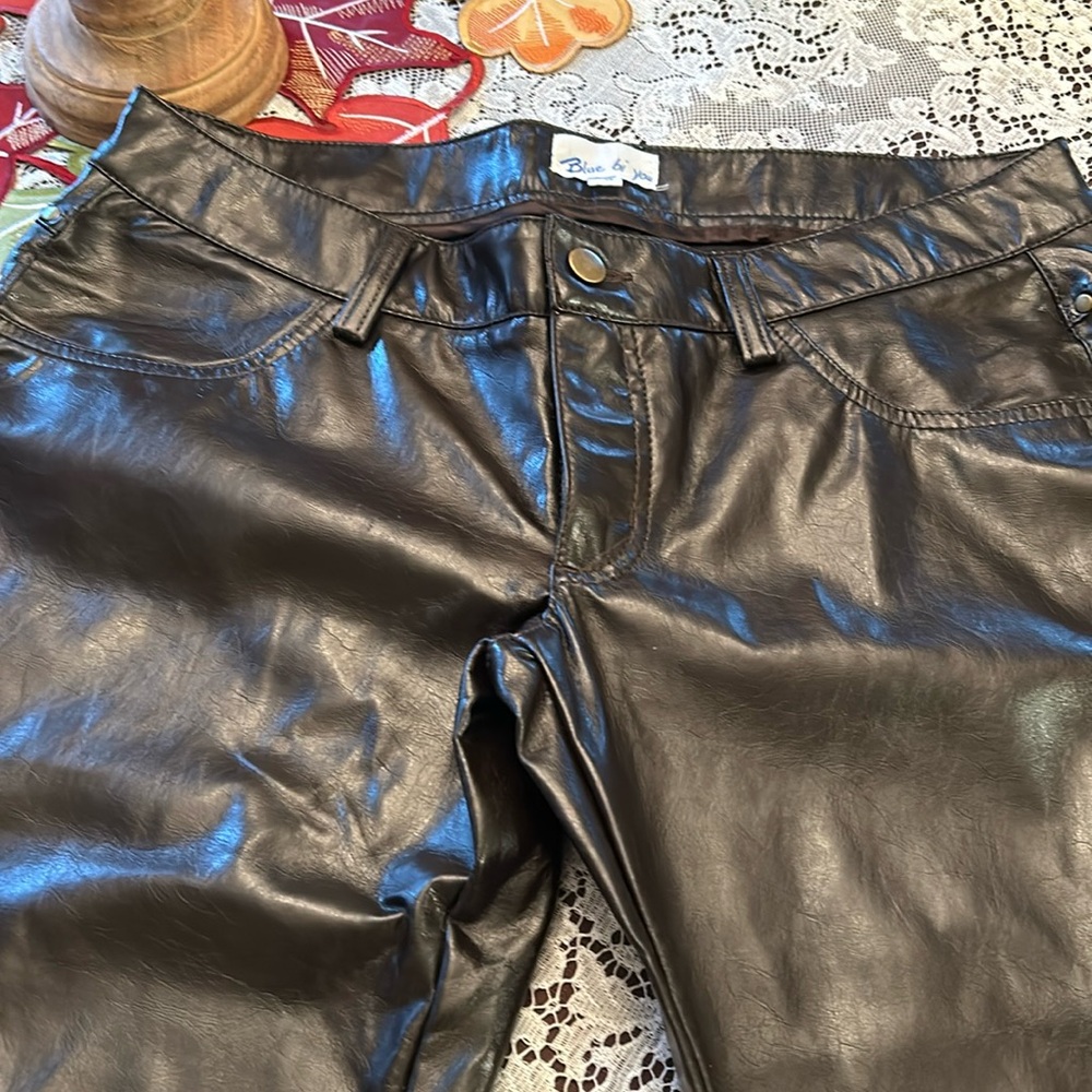 Faux leather studded pants, new w/o tags